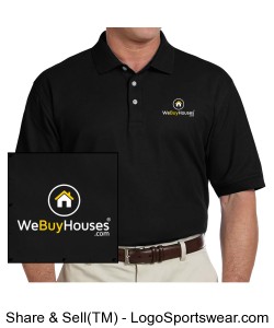 We Buy Houses - Men's Polo (Black) Design Zoom
